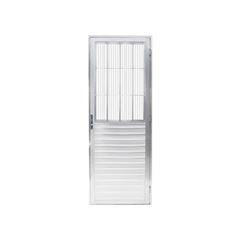 PORTA DE ALUMINIO BRANCA QUALITY POSTIGO HOME LADO DIREITO VIDRO CANELADO 80X2.10