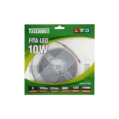 FITA DE LED TASCHIBRA 10W 120 LEDS/M 5M 12V IP20 4000K