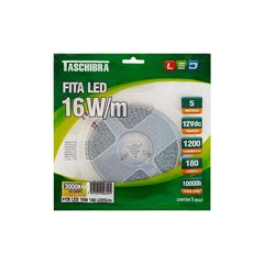 FITA DE LED TASCHIBRA 16W 180 LEDS/M 5M 12V IP20 3000K