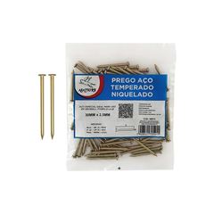 PREGO ASA TIGRE AÇO COM CABEÇA 1/2X13 TEMPERADO/NIQUELADO PACOTE C/100 PEÇAS 