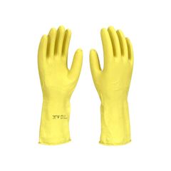 LUVA LÁTEX FORRADA AMARELO  IMBAT 9-G