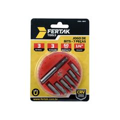 JOGO DE BITS  COM ADAPTADOR MAGNÉTICO FERTAK C/07 PEÇAS