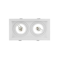 SPOT PARA EMBUTIR PIX QUADRADO RECUADO DUPLO BRANCO MR16