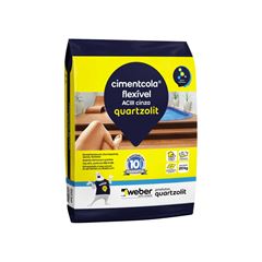 ARGAMASSA CIMENTCOLA FLEXÍVEL CINZA ACIII 20KG -QUARTZOLIT