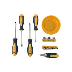 JOGO DE CHAVE FENDA/PHILLPS/BITS/CATRACA/PRATO BRASFORT C/22 PEÇAS