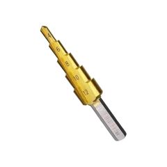BROCA ESCALONADA CONE TITANIUM 4 A 12MM AÇO RAPIDO