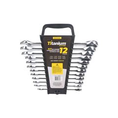 JOGO DE CHAVE COMBINADA C/CATRACA TITANIUM COM 12 PEÇAS