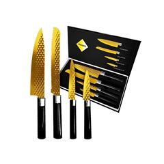 JOGO DE FACAS DELUXE TITANIUM DOURADAS 04 PEÇAS