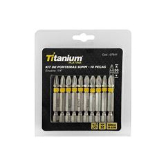 JOGO DE PONTEIRAS S2 1/4 50MM PH1X10 TITANIUM 10 PEÇAS