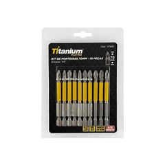 JOGO DE PONTEIRAS S2 1/4 70MM PH2X10 IMPACTO TITANIUM 10 PEÇAS