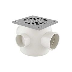 CAIXA SIFONADA REBOUÇAS QUADRADO CROMADO 100X100X50