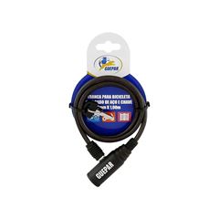 TRANCA PARA BICICLETA COM CHAVE 6MMX1,00MT -GUEPAR