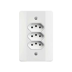 MEC-TRONIC LINHA SOFT BRANCO 3 TOMADA 2P+T 10A/250VCA C/PLACA MILLENIUN