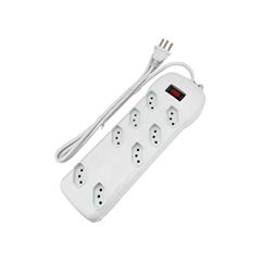 FILTRO DE LINHA QUALITRONIX 2P+T 10A BRANCO 08 SAÍDA BIVOLT