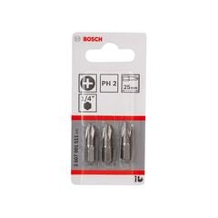 Jogo de Pontas Bits Phillips PH2 Bosch 25mm 3 Peças