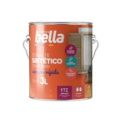 ESMALTE SINTÉTICO TINTAS BELLA GALÃO 3,0L PLATINA