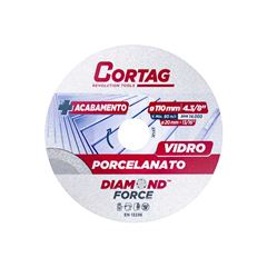 DISCO DIAMANTADO PARA PORCELANATO/VIDRO CORTAG TURBO 110MM X 20MM