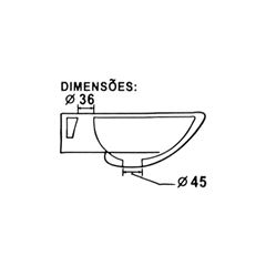 LAVATÓRIO SUSPENSO ELIETE ROMA BRANCO 41CM X 36CM
