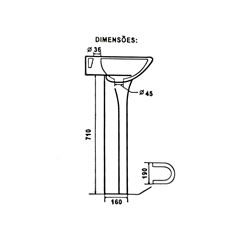 KIT DE LAVATÓRIO C/COLUNA ELIETE ROMA BRANCO