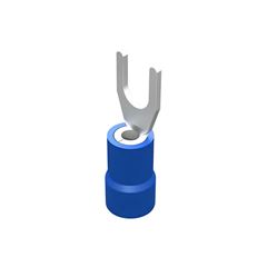 TERMINAL GARFO,M4,PRÉ ISOLADO 1,5-2,5MM 27A AZUL PACOTE COM 100 PEÇAS DECORLUX