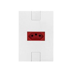 MEC-TRONIC LINHA CLICK BRANCO 1 TOMADA 2P+ T HORIZONTAL VERMELHO 20A