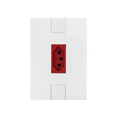 MEC-TRONIC LINHA CLICK BRANCO 1 TOMADA 2P+ T VERTICAL VERMELHO 20A