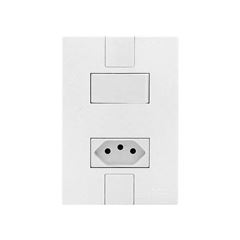 MEC-TRONIC LINHA CLICK BRANCO 1 INTERRUPTOR SIMPLES SOFT + 1TOMADA 2P+T 10A 250V