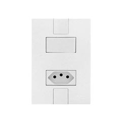 MEC-TRONIC LINHA CLICK BRANCO 1 INTERRUPTOR PARALELO SOFT + 1TOMADA 2P+T 10A 250V