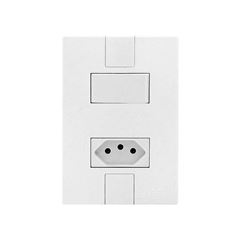 MEC-TRONIC LINHA CLICK BRANCO 1 INTERRUPTOR PARALELO SOFT + 1TOMADA 2P+T 20A 250V