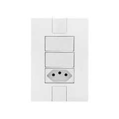 MEC-TRONIC LINHA CLICK BRANCO 2 INTERRUPTOR SIMPLES SOFT + 1TOMADA 2P+T 10A 250V