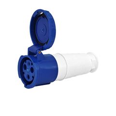 ACOPLADOR TOMADA INDUSTRIAL DECORLUX AZUL 63A- 2P+T,6H,IP67 220/240V