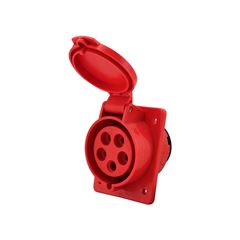 TOMADA INDUSTRIAL EMBUTIR DECORLUX VERMELHO 16A-3P+N+T,6H,IP44 3800/415V