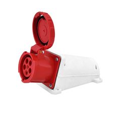 TOMADA INDUSTRIAL SOBREPOR DECORLUX VERMELHO 63A-3P+N+T,6H,IP67 380/415V