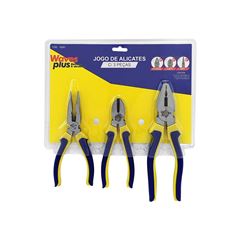 JOGO DE ALICATES UNIVERSAL/BICO/CORTE WAVES PLUS C0M 3 PECAS