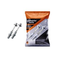 PARAFUSO PARA VASO COM BUCHA PADRÃO FORTE INOX  N°10 C/02