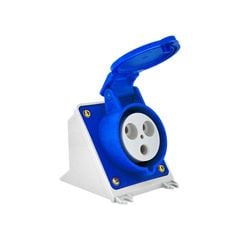 TOMADA INDUSTRIAL SOBREPOR MEC-TRONIC AZUL 2P+T 32A 200/250V