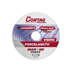 DISCO DIAMANTADO PARA PORCELANATO/VIDRO CORTAG TURBO 115MM X 22MM