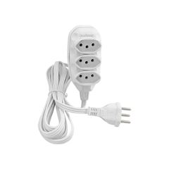 EXTENSAO TECHNA 2X0.75 2P+T BRANCO 1,5M