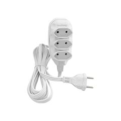 EXTENSÃO TRI TECHNA SORT CORDÃO PARALELO 2X0.75 2P BRANCO 1,5MT