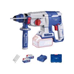 MARTELETE PERFURADOR/ROMPEDOR 20V SDS-PLUS 1” (26 MM) BRUSHLESS TRAMONTINA BY TOTAL - COM 2 BATERIAS 20V DE 4,0AH, CARREGADOR E MALETA