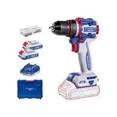 PARAFUSADEIRA/FURADEIRA 1/2” (13 MM) 20V 66 N.M BRUSHLESS TRAMONTINA BY TOTAL - COM 2 BATERIAS 20V DE 2,0AH, CARREGADOR E MALETA