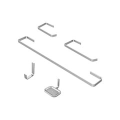 KIT PARA BANHEIRO REAL METAIS STANDARD QUADRADO CROMAOO C/05 PEÇAS 