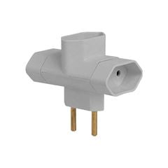 PINO ILUMI 3 SAIDAS 2P 10A/250V CINZA PACOTE C/10