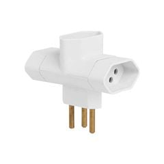 PINO ILUMI 3 SAIDAS 2P+T 10A/250V BRANCO PACOTE C/10