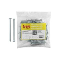 PREGO BRAVO AÇO COM CABEÇA 4X7 TEMPERADO/NIQUELADO PACOTE C/500G