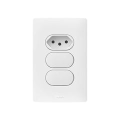PIAL VIVA LINHA BR 2 INTERRUPTORES PARALELOS +1 TOMADA 2P+T 10A 250V