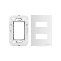 SOPRANO LINHA BRAVA PLACA 2 POSTOS COM SUPORTE 4X2