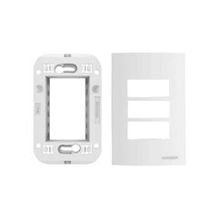 SOPRANO LINHA BRAVA PLACA 3 POSTOS COM SUPORTE 4X2