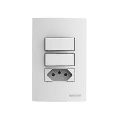SOPRANO LINHA BRAVA 2 INTERRUPTOR SIMPLES +1 TOMADA 2P+T 10A 250V