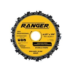 DISCO CORTE CORRENTES P/MADEIRA RANGER 4.1/2 X 7/8- 115MM X 22.23MM